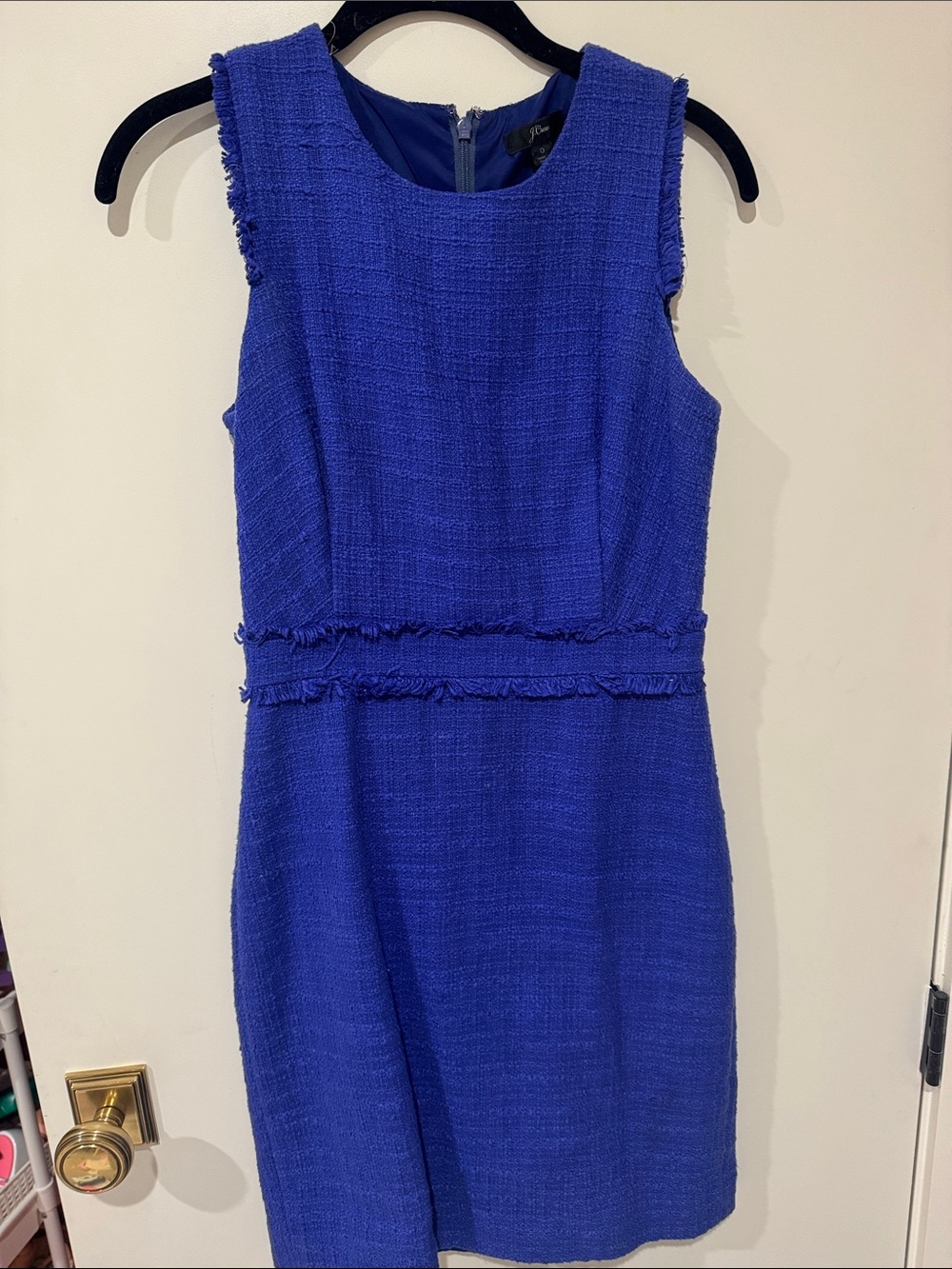 J. Crew Cobalt Blue Textured Sheath Dress